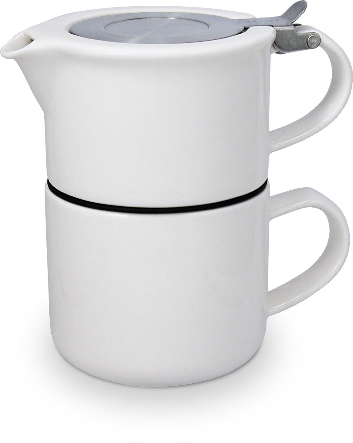 TeaForOne čajová konvička se sítkem a šálkem bílá - ForLife