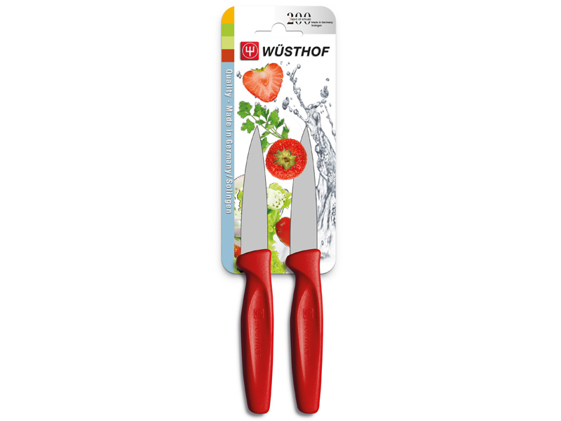 Nůž na zeleninu 8 cm, sada 2ks, červený - Wüsthof Dreizack Solingen