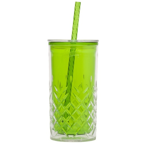 Plastový pohár s brčkem 470ml, zelený - Aladdin