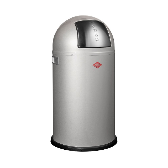 Odpadkový koš 50 l, stříbrný, PUSHBOY - WESCO