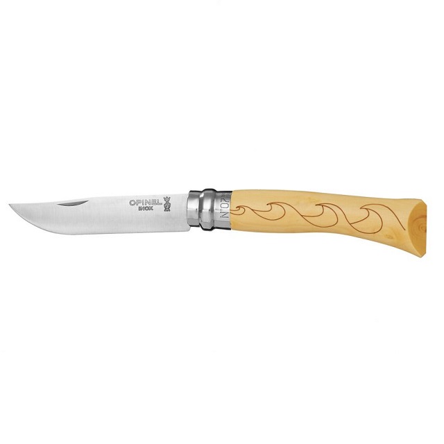 Zavírací nůž 8 cm N°07 vlny ENGRAVINGS - OPINEL