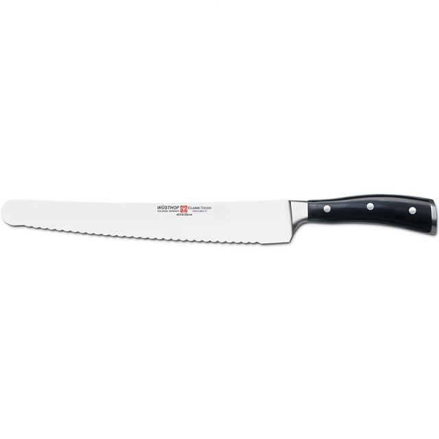 Vroubkovaný krájecí nůž 26 cm CLASSIC IKON - Wüsthof Dreizack Solingen