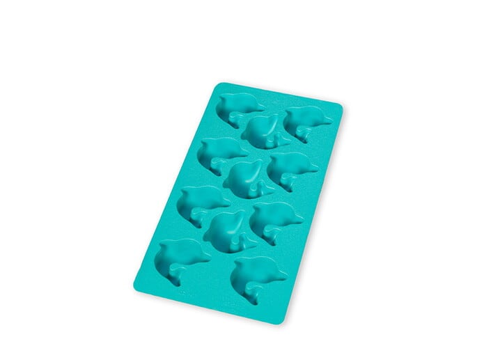 Silikonová forma na led ve tvaru delfínů, tyrkysová - Lékué