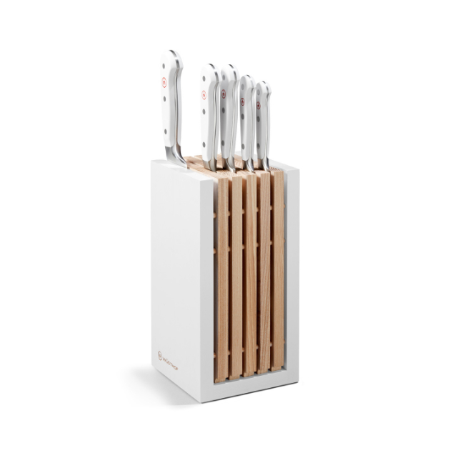 Blok na nože s 5 noži Classic White (varianta Nůž na chleba) - Wüsthof Dreizack Solingen