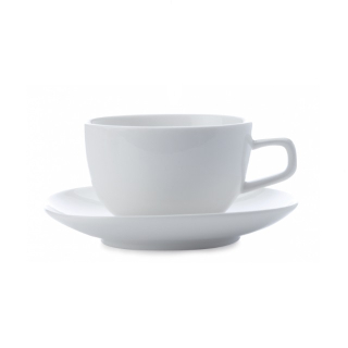 Šálek s podšálkem na cappuccino 220 ml, WHITE BASIC BISOU - Maxwell&Williams