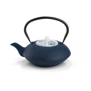 Konvička na čaj s porcelánovým víkem modrá 1,2l Yantai - Bredemeijer