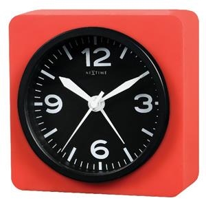 Stolní hodiny s budíkem REAL TIME SILLY červené 9,5 x 9,5 cm - NEXTIME