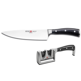 Kuchařský nůž 20 cm, CLASSIC IKON + Brousek na nože - Wüsthof Dreizack Solingen
