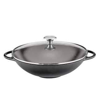 Wok s poklicí 30 cm černý Provence - Küchenprofi