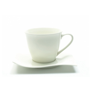 Šálek s podšálkem na cappuccino 230 ml, WHITE BASICS MOTION - Maxwell&Williams