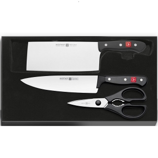 Sada nožů 2 ks + kuchyňské nůžky GOURMET - Wüsthof Dreizack Solingen