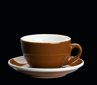 Porcelánový šálek na Cappuccino ROMA hnědý 100 ml - Cilio