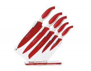 Sada 5 nožů ve stojanu červené - Maxwell&Williams
