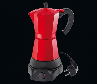 Kávovar elektrický Classico na 6 šálků červený 300 ml - Cilio