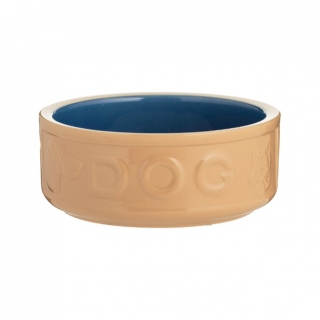 Miska pro psy s nápisem Ø 18 cm Pet Cane Dog, světle hnědá/modrá - MASON CASH