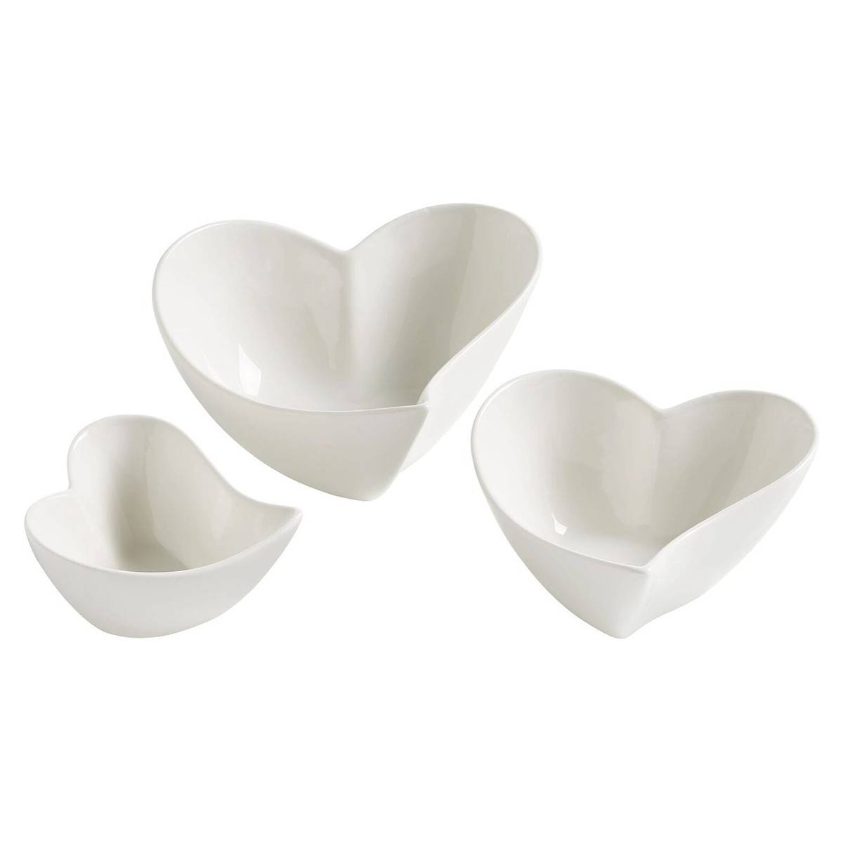 Maxwell & Williams Sada misek Amore, White Basics Heart, 3 ks